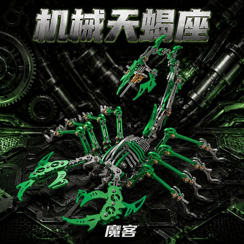魔客机械蝎子王金属拼装模型天蝎座魔蝎立体拼图生日礼物玩具男生
