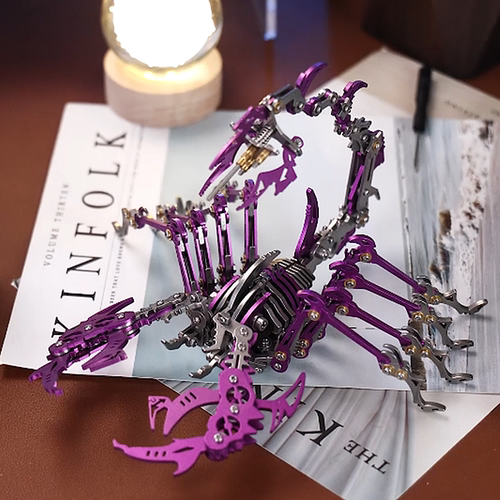 钢魔客神兽金属拼图天蝎座手工礼物网红蝎子金属机械拼装模型玩具