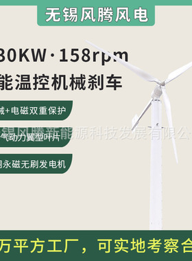水平轴30KW风力发电机380V480V750V高效率直驱低转速温控机械刹车