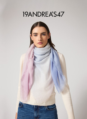 【新年礼物】19ANDREA'S47 秋冬Cora Degradé手工羊绒丝方巾披肩