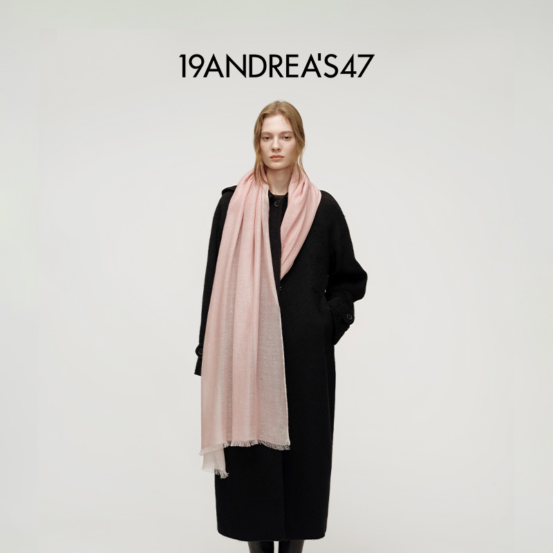 女款手工亮片羊绒丝混纺围巾