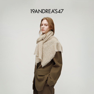 男女同款 19ANDREA 粗花呢亮片编织羊绒混纺围巾 秋冬Mia S47