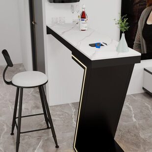 轻奢客餐厅隔断吧台桌一体家用客厅创意咖啡桌横厅阳台靠墙高脚桌