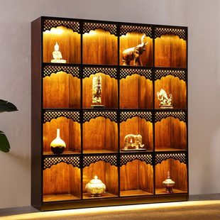 异丽泰式木质雕花复古展示柜博古柜精品展示柜子东南亚门厅多宝阁