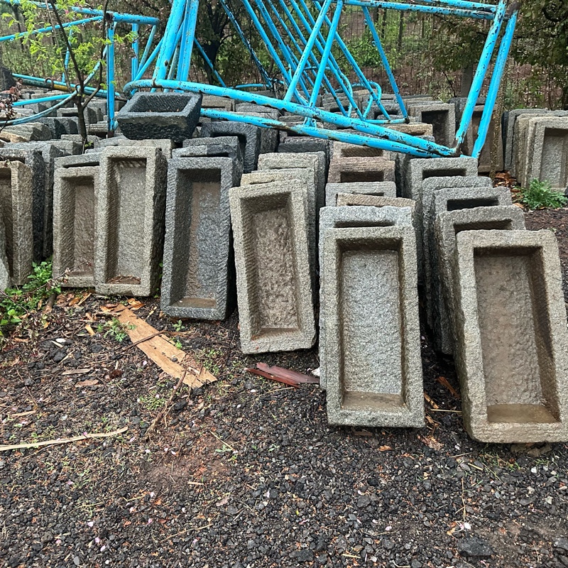 老旧石槽养鱼鱼缸石头花盆睡莲y流水组合民间猪槽牛槽马槽庭院装