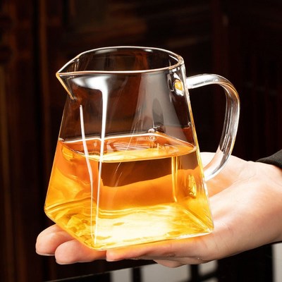 公道杯加a厚玻璃耐热透明泡茶过滤家用高档茶漏一体大号茶海分茶