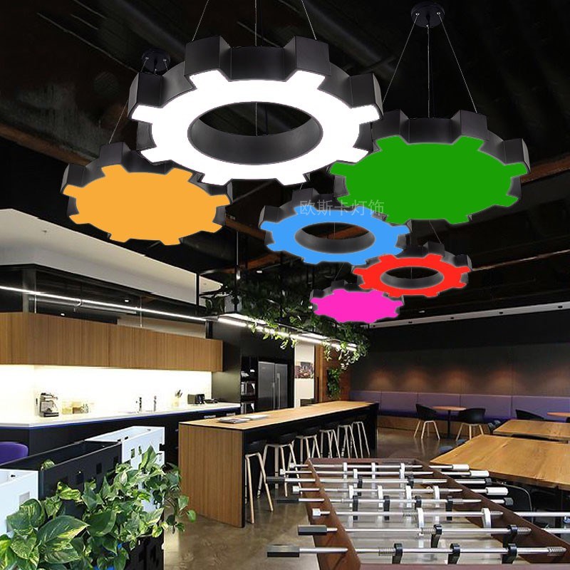 齿轮造型灯办公室汽车修理店v美容店工业风吊灯走廊科技感创意灯