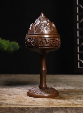 檀香炉家用室内铜香薰炉博山炉铜香炉书房茶台桌面装饰品摆件禅意