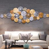 壁饰壁挂装 饰轻奢创意客厅沙发卧室玄关欧式 铁艺金属立体墙饰挂件