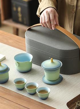 故具宫文创宫廷风行旅功茶套装一56742壶三杯中式便携快客杯商夫