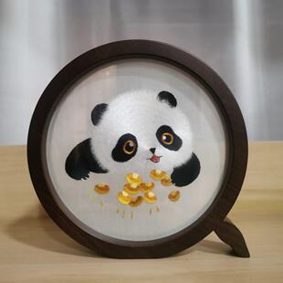 四川旅游成熊猫纪品蜀绣熊猫手伴礼UBY特非念遗文创都色礼物