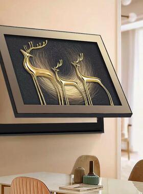 奢电表OYF箱箱装饰画挡麋鹿简约现代配轻电餐厅电闸遮盒总开关盒