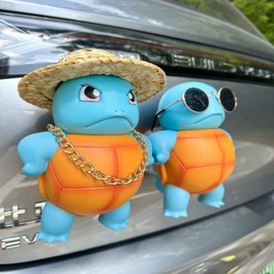 公仔车尾挂件杰尼龟汽车尾部装饰玩偶车屁股车外后备箱摆件可爱