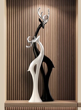 高级感轻奢客厅电视柜旁大型落地摆件入户玄关装饰U品乔迁新居礼