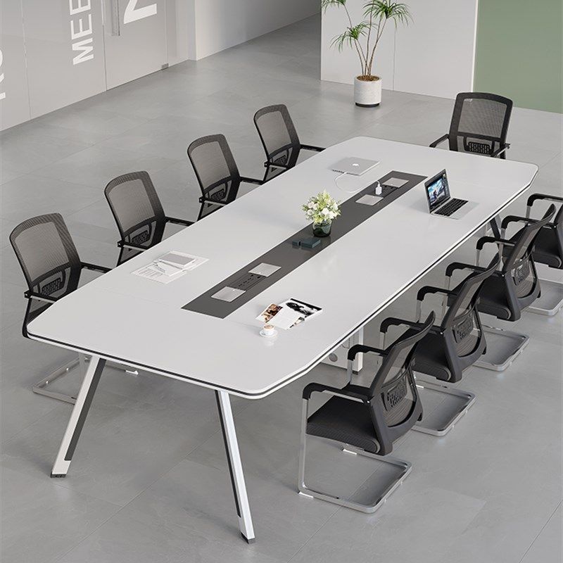 长条会议桌长桌会议室桌简约现代家具实木培训桌小U型办公桌椅组