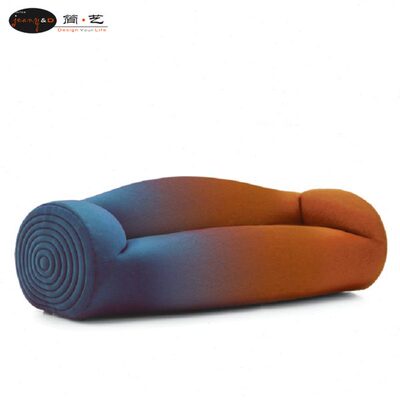 简艺 Glider Sofa异型意式皮布艺客厅大堂休闲沙发新型渐变色沙发