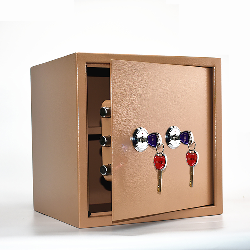 全钢机械家用小型保险箱防盗隐形入墙双锁老O式老年老人保险柜夹