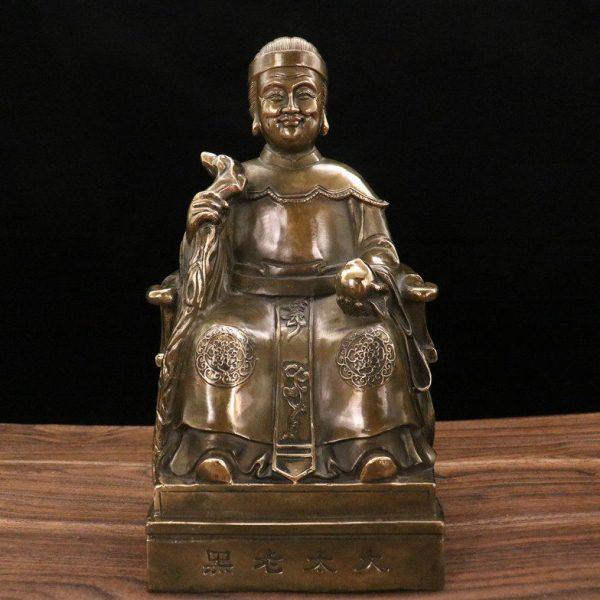 黑老太太铜像黑妈妈像黄铜东北铁刹山像居家工艺品摆件