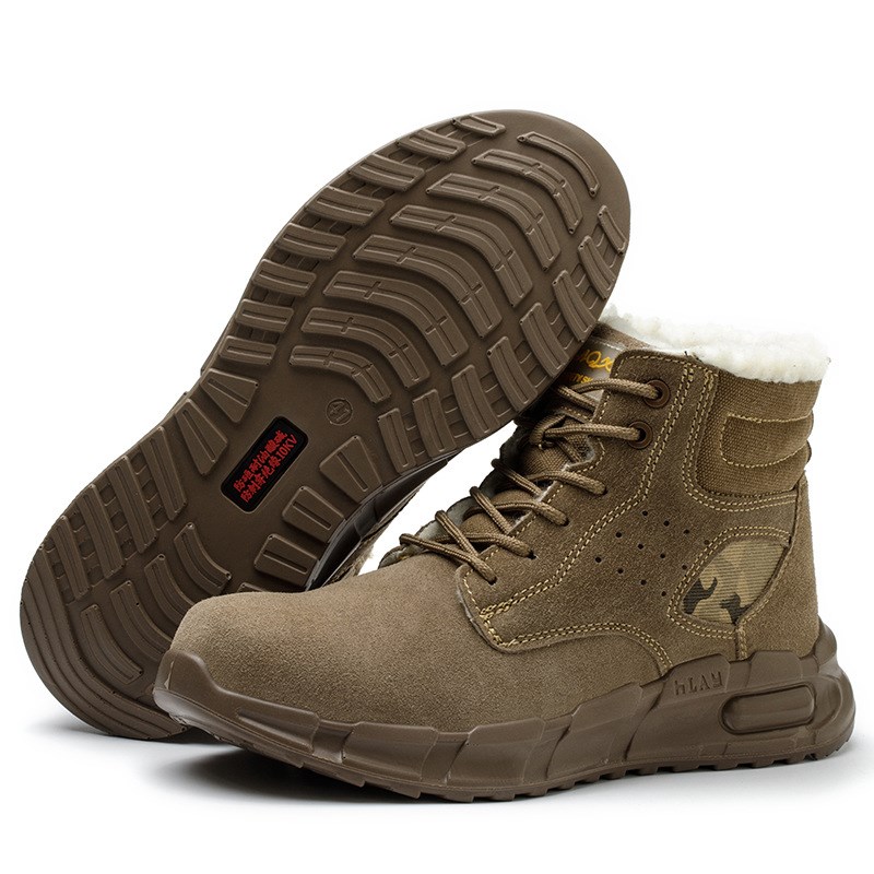 劳保鞋男绝缘电工鞋防砸防刺穿耐磨冬季中帮加绒防护棉鞋现货销售