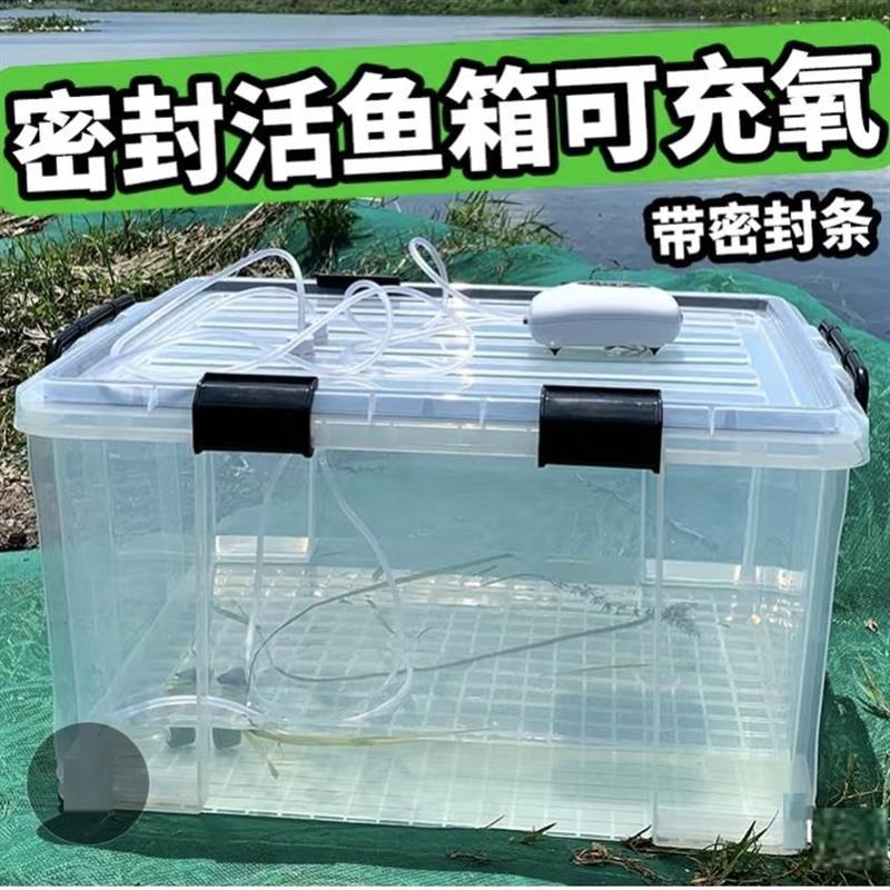 车载装鱼箱后备箱钓鱼箱神器塑料车用增氧活鱼箱桶硬壳水箱大