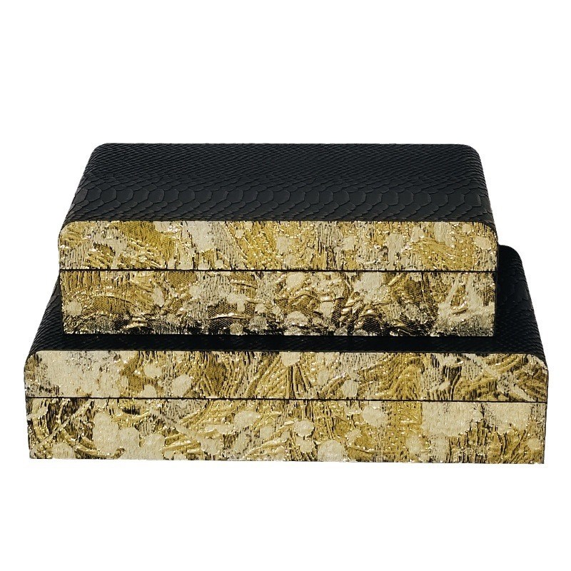 轻奢中国风金丝皮革首饰盒托盘收纳物品首饰卧室桌面客厅酒店摆件