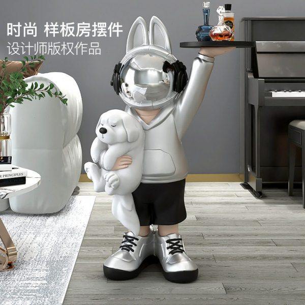迎宾宇航员兔子客厅落地摆件茶几托盘电视柜旁边乔迁新居软装,家居饰品,落地摆件,淘宝优惠券,粉丝福利购,淘宝优惠卷
