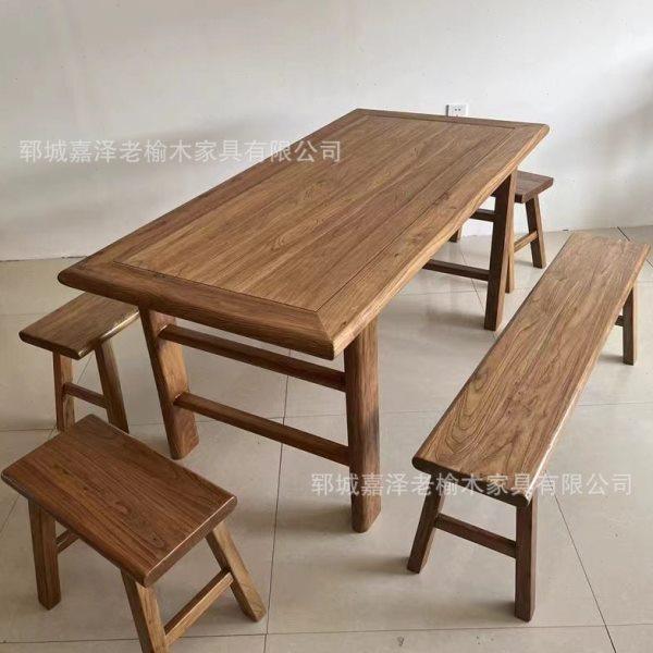 老榆木干泡喝茶桌户外吃饭桌椅组合餐厅原木板实木桌子长条凳,商业/办公家具,茶台/茶桌,淘宝优惠券,粉丝福利购,淘宝优惠卷