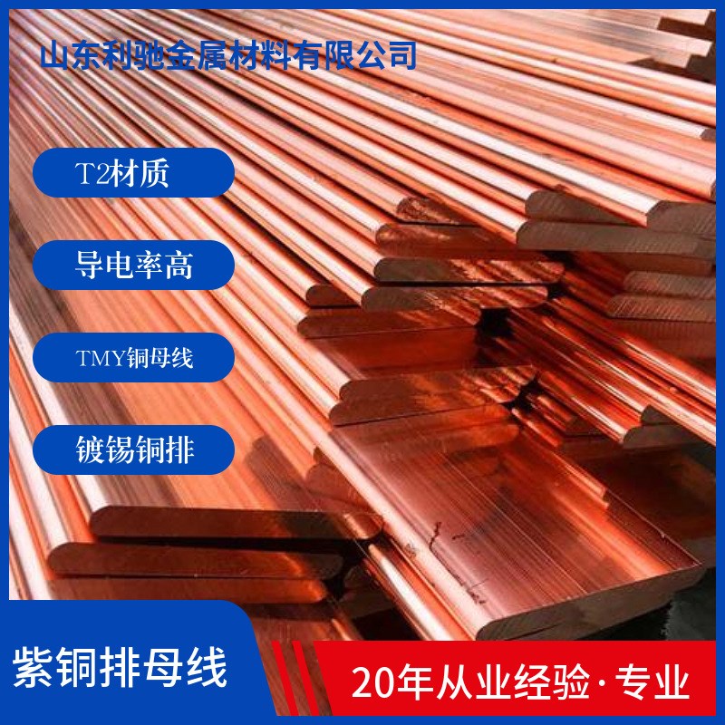 T2紫铜排 红铜排 TMY母线排镀锡现货 电力电工用铜母线 载流纯铜