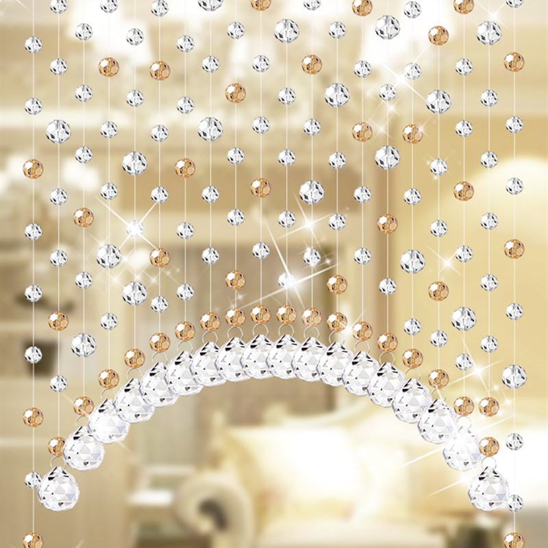 A10L水晶珠帘隔断帘客厅玄关卫生间卧室门帘吊帘屏风珠链免打孔帘