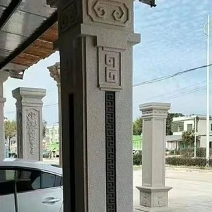 发泡陶瓷罗马柱定制新中式别墅外墙装饰包角柱线条柱子包套竖纹