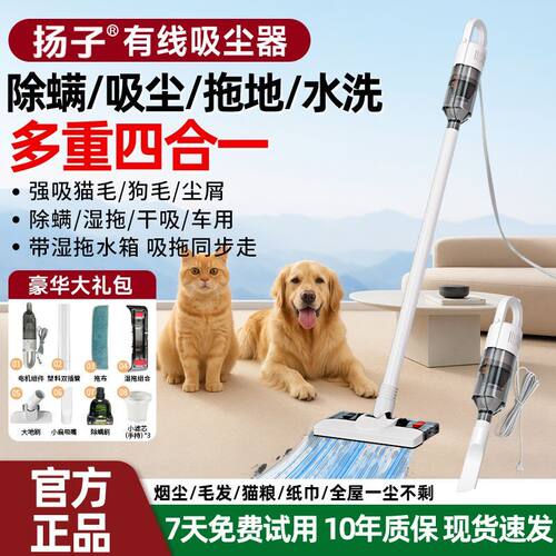 扬子手持吸尘器家用大吸力吸尘有线手持小型多功能吸猫毛狗毛神器