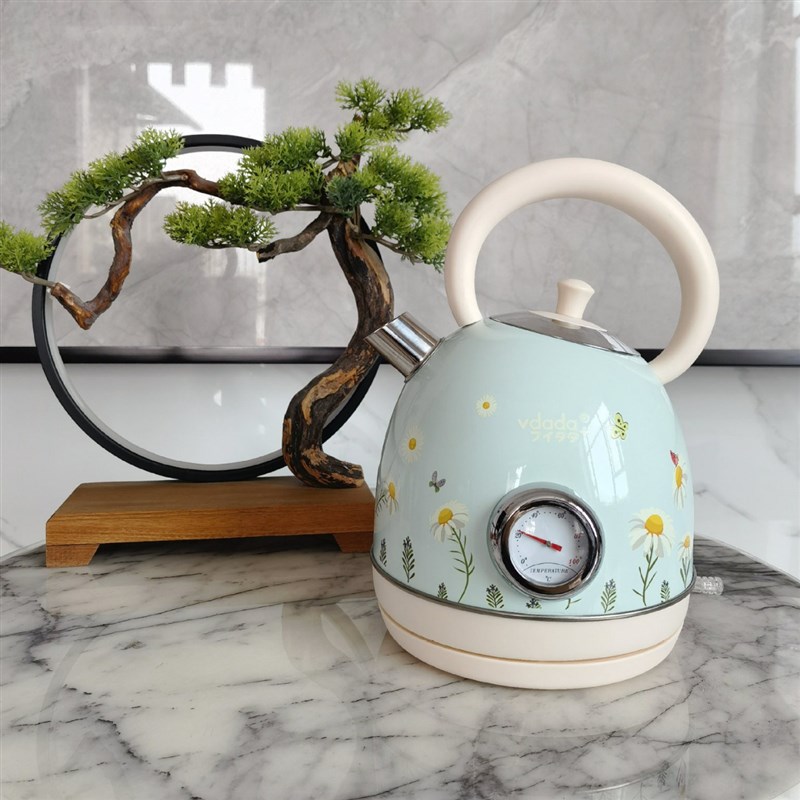 新款彩绘带温度显示电热水壶电茶烧开水壶 304不锈钢家用电热水壶