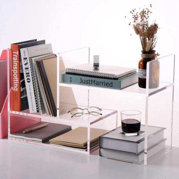 透明亚克力桌上简易书架桌面学生书台办公桌置物架书桌收纳架子,收纳整理,书桌收纳置物架,淘宝优惠券,粉丝福利购,淘宝优惠卷