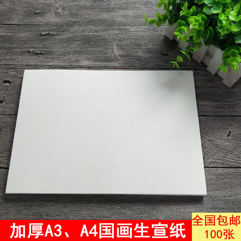 包邮A3A4生宣纸学生书法国画专用作品纸毛笔字纸初学儿童水彩画