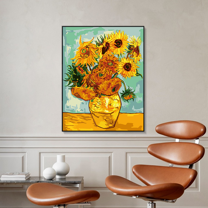 梵高名画diy填充治愈数字油画手绘丙烯画手工填色画画油彩装饰画