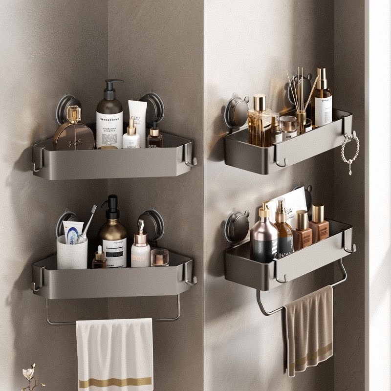 吸盘ABS塑料三角篮浴室长四方置物篮无痕贴沥水架卫生间收纳挂架