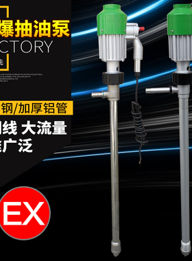 夏朗防爆油桶泵不锈钢杆电动油抽电动工具电动抽油泵HCCB-D 220V