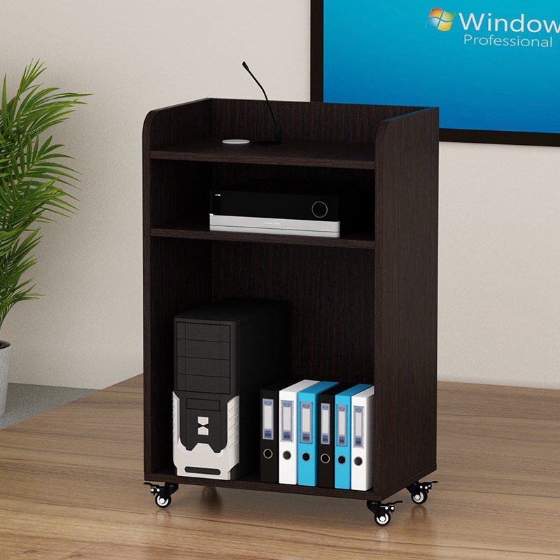 5V演讲台桌迎宾接待台培训多媒体讲台主席台带轮子讲桌小型厂家直