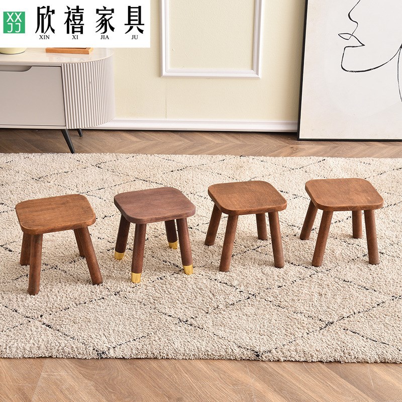 小凳子家用实木小圆凳茶几小板凳居家用小木凳橡木矮凳换鞋小椅子