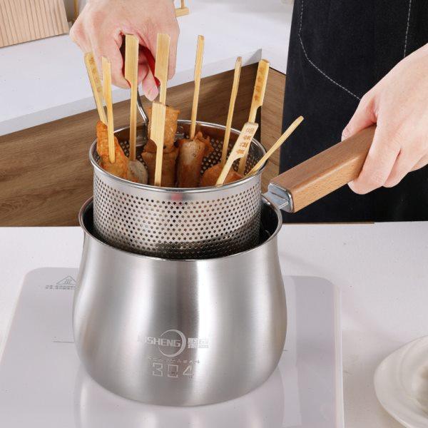 炸炸壶304不锈钢油炸锅带滤网家用多功能小油炸锅省油天妇罗炸锅,厨房/烹饪用具,油炸锅,淘宝优惠券,粉丝福利购,淘宝优惠卷