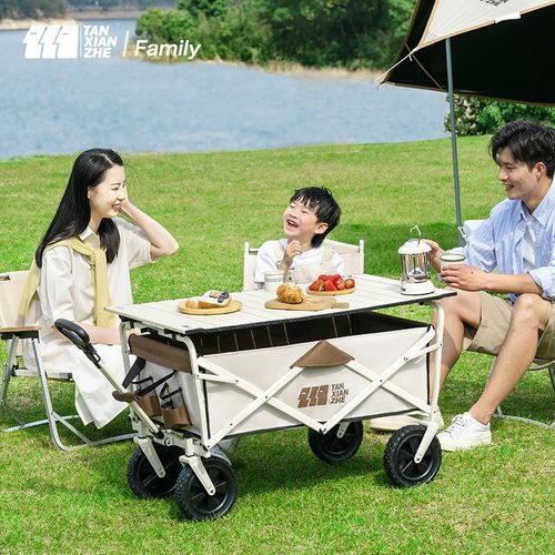 探险者推车折叠轻便野营手拉杆摆摊买菜大容量便携手推车自驾游