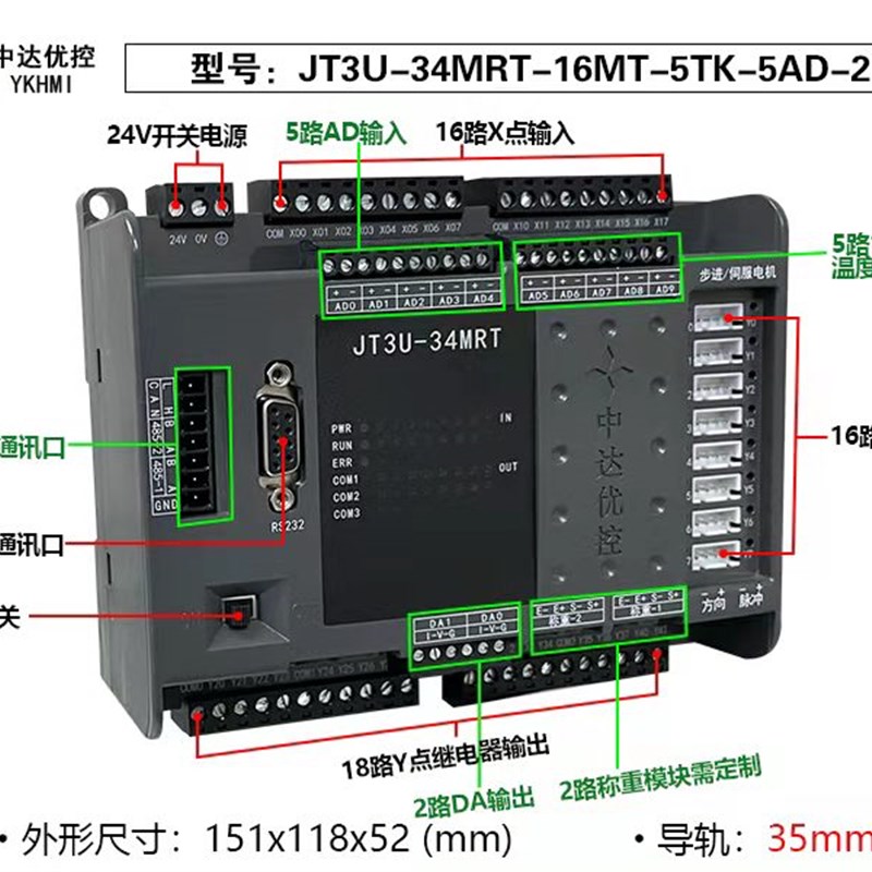 国产三菱PLC板子10AD8路高速脉冲上市颜值高功能强的 全能王系列