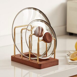 初心实木锅盖架菜板置物架厨房台面支架放置架沥水架砧板架案板架