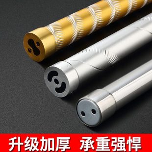 衣柜挂衣杆加厚不锈钢伸缩可调节衣橱横杆免打孔衣架杆免钉法兰jc