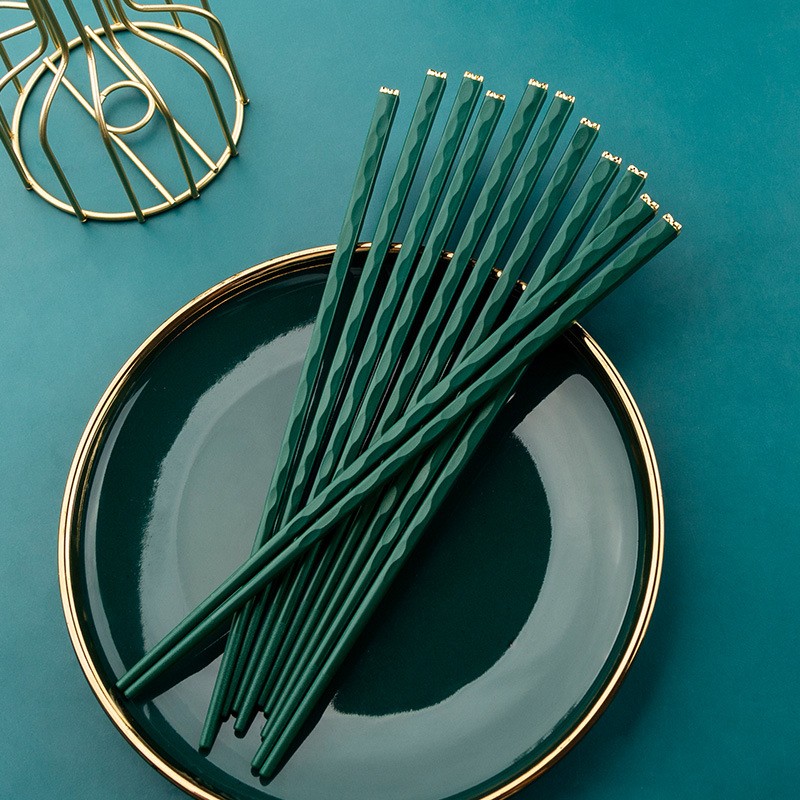 合金筷子a家用高档精致耐高温不发霉高端欧式奢华家庭2021新款轻