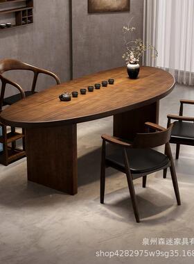 茶桌新阳台泡茶桌现实代简款约家用异型茶台全实木茶XAH吧台原木