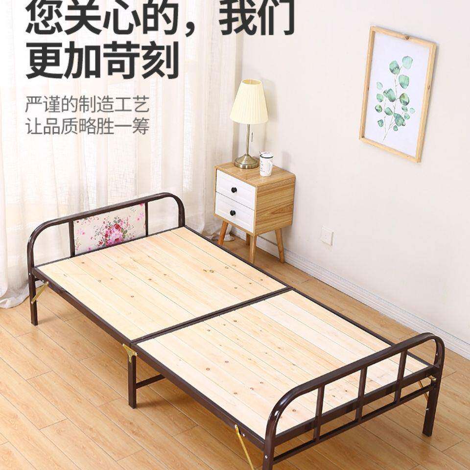 简易可折叠床单人式午休午成睡床人双人实木板床985钢丝床家绢用