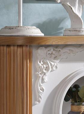 法式复古雕花壁炉架电子仿真火壁别墅炉关置玄物台手雕工无品牌/