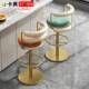 旋椅前台创设计收银椅不锈钢家364用意高脚背吧台椅转高脚升降靠
