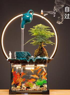 流水摆件生财循环水自动
